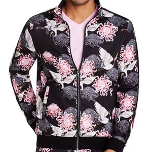 TALLIA MEN'S SLIM-FIT STRETCH FLORAL TRACK JACKET